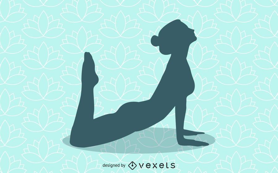 Ausgezogenes Mädchen-Yoga-Schattenbild Ausgezogenes Mädchen-Yoga-Schattenbild