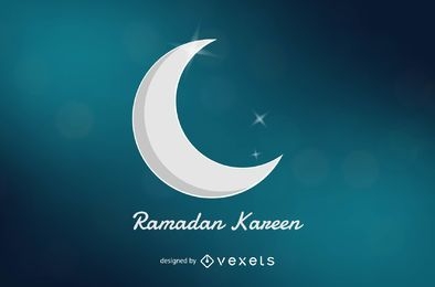 Fondo de luna creciente brillante de Ramadán Kareem