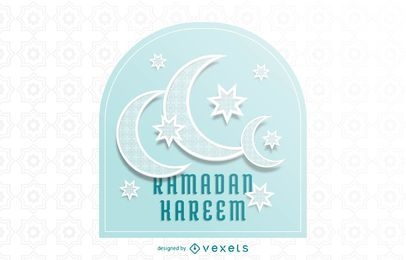 Impressionante tipografia Crescent Moons Ramadan