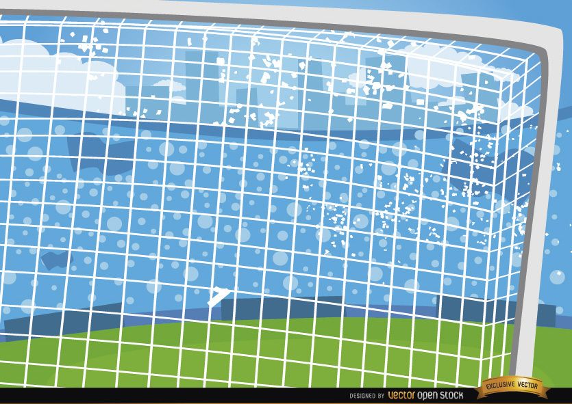 Fundo de desenho animado de postes de futebol