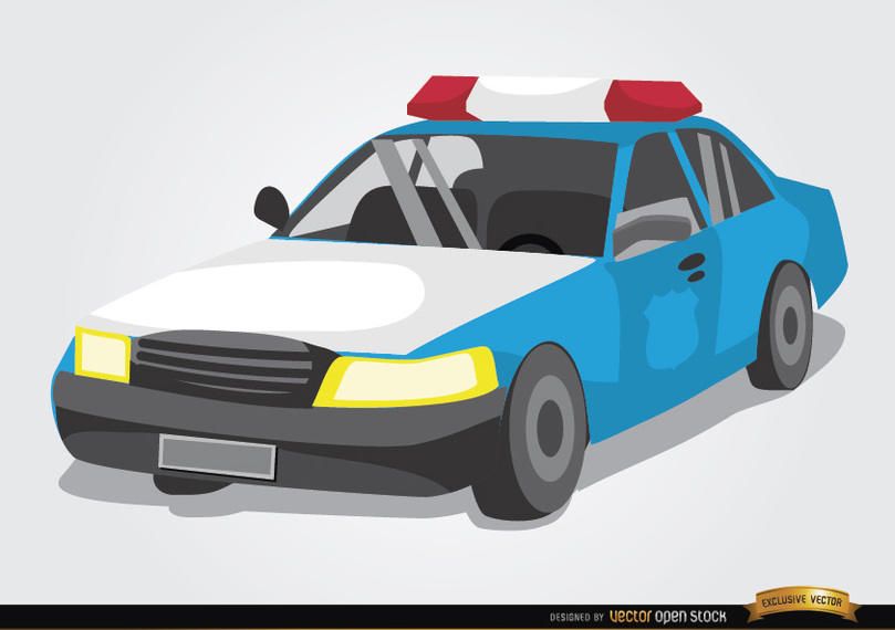 Estilo de cartoon de carro de polícia Estilo de cartoon de carro de polícia