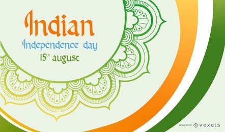Independents Day Tricolor Curves Painting Indian Flag