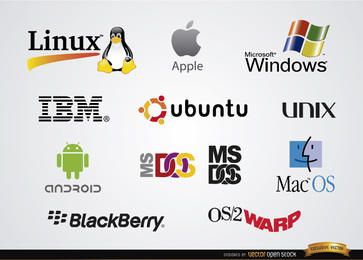 Logotipos de empresas de sistema operacional de software