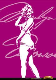 Fondo de la firma del traje de baño Marilyn Monroe Fondo de la firma del traje de baño Marilyn Monroe