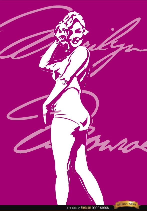 Marilyn Monroe Badeanzug Signatur Hintergrund