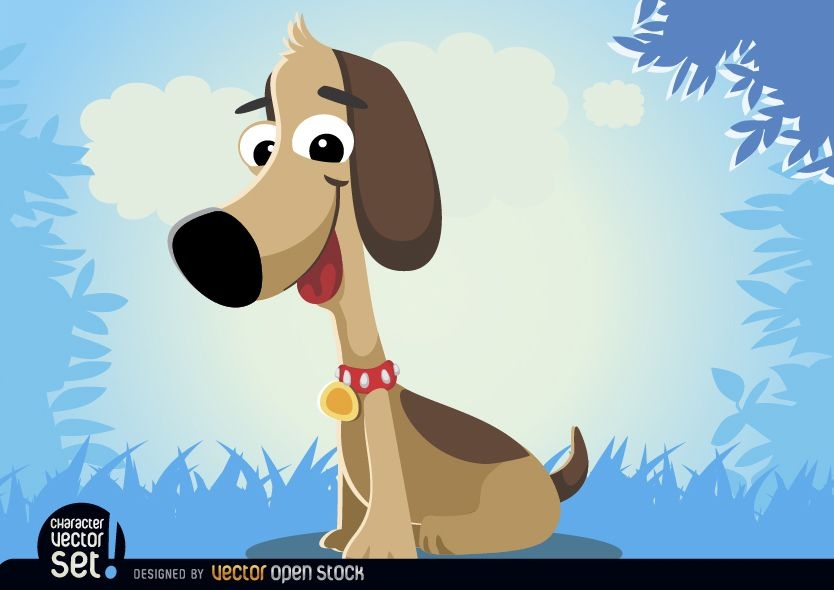 Animal de dibujos animados de perro divertido