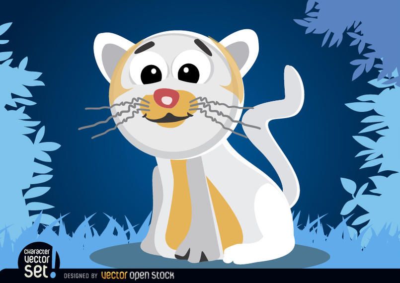 White cat cartoon animal White cat cartoon animal