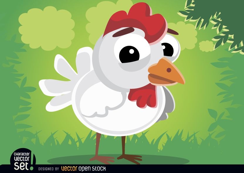 Cute dibujos animados de animales de gallina