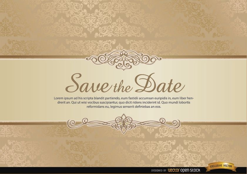 Special invitation card with floral ornaments