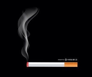 Realistic Burning Cigarette with Smokes