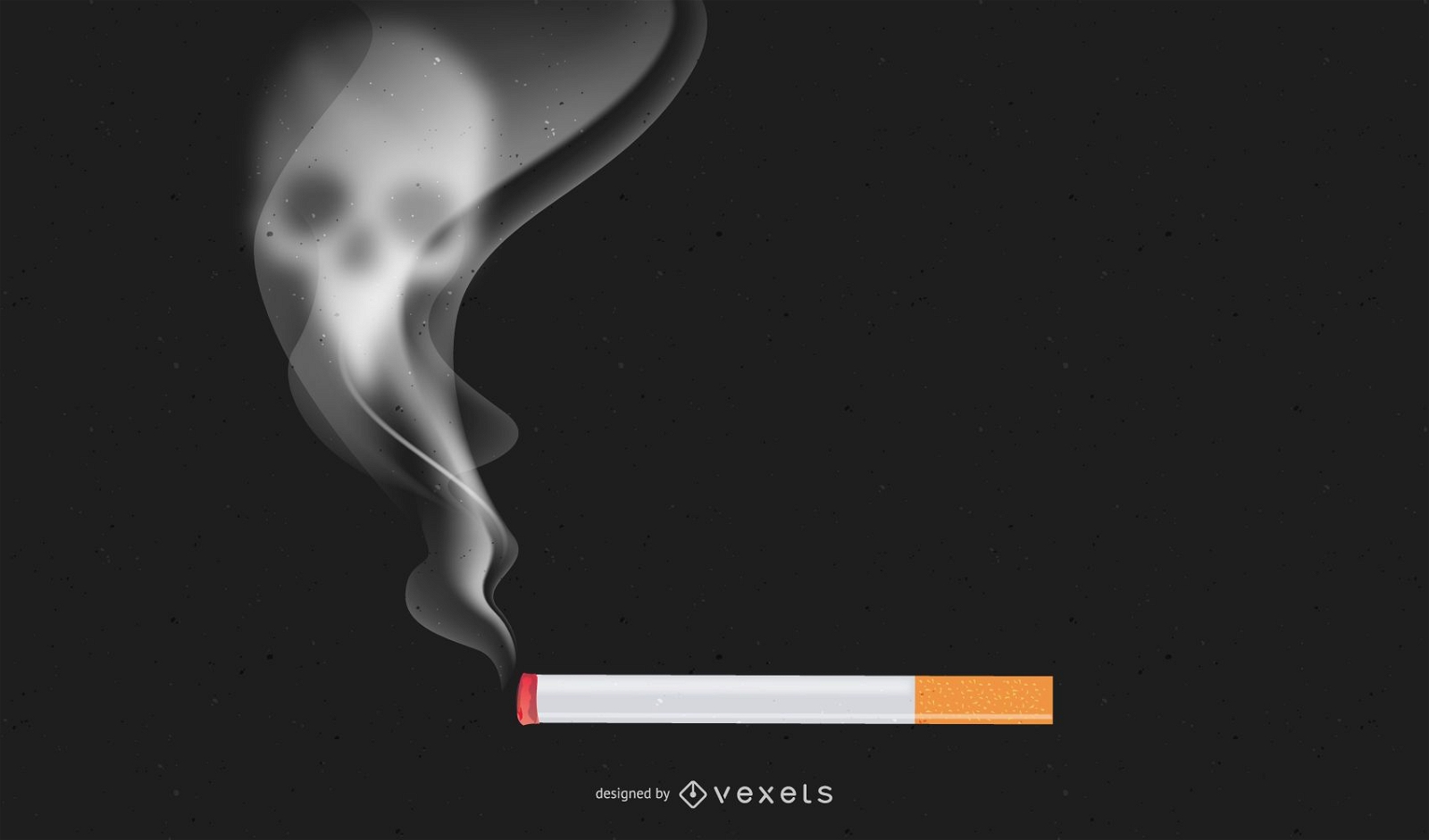 Quit Smoking Cigarette with Smoky Skull