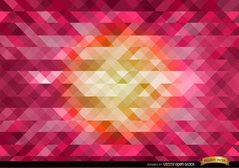 Orange im mittleren rosa polygonalen Hintergrund