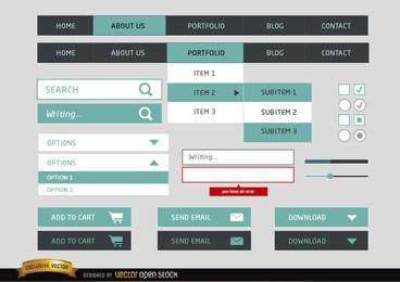 Elementos simples do menu de web design