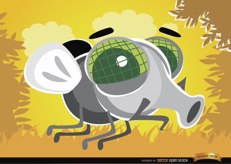 Mosca dos desenhos animados bug no ar Mosca dos desenhos animados bug no ar