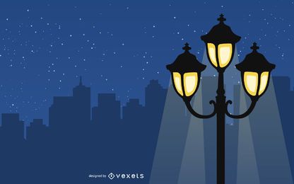 Shiny Vintage Lantern in the Night