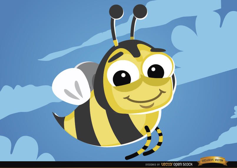 Bug de voo de abelha de desenho animado Bug de voo de abelha de desenho animado