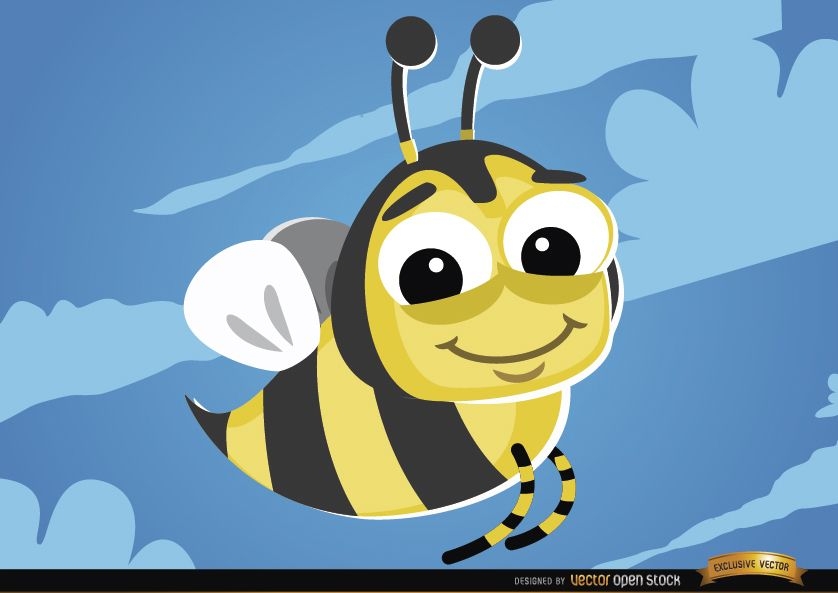 Bug voador de abelha dos desenhos animados