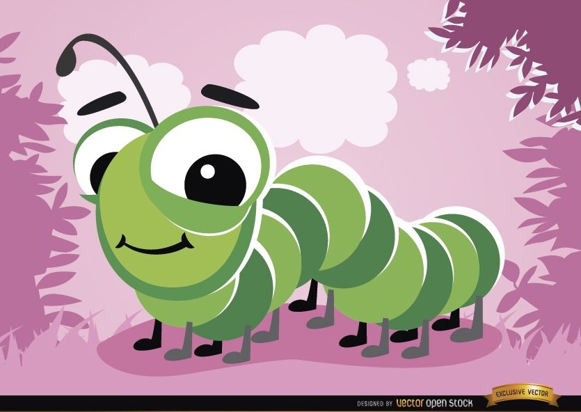 Bug da lagarta dos desenhos animados