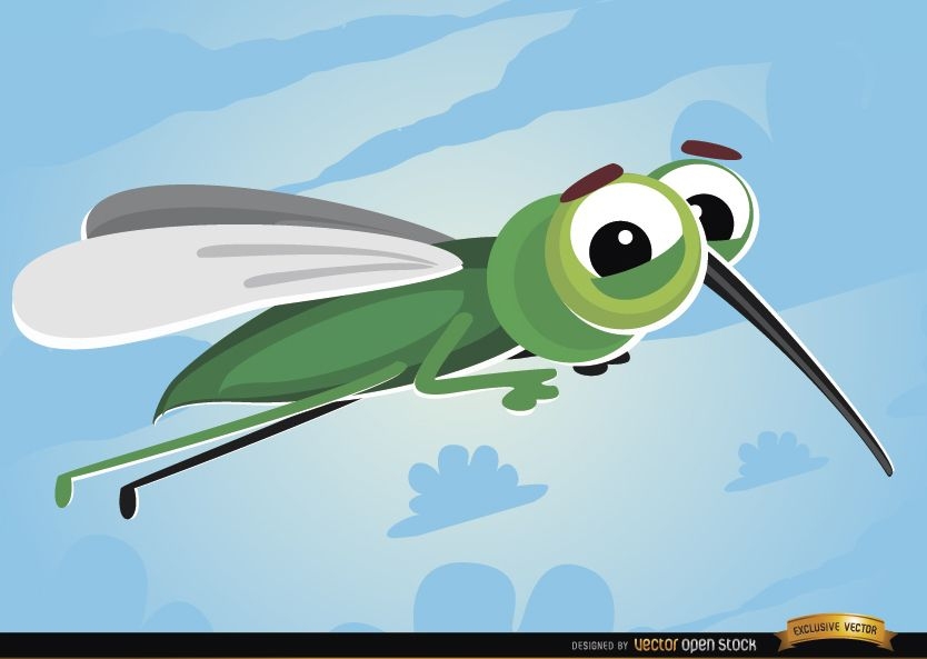 Mosquito desenho animado inseto voador