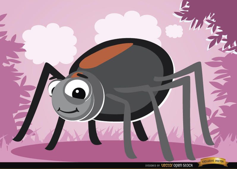 Bug de aranha engraçado dos desenhos animados Bug de aranha engraçado dos desenhos animados