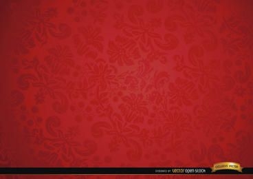 Red floral ornament background