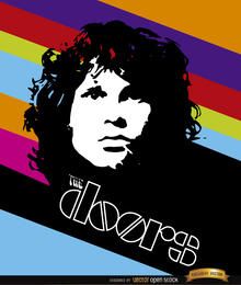 Cartaz das listras da cor das portas de Jim Morrison Cartaz das listras da cor das portas de Jim Morrison