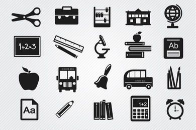 Study objects icons set