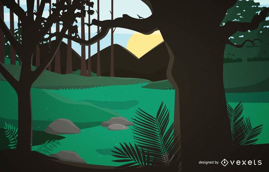 Paisaje de bosque pintado Paisaje de bosque pintado