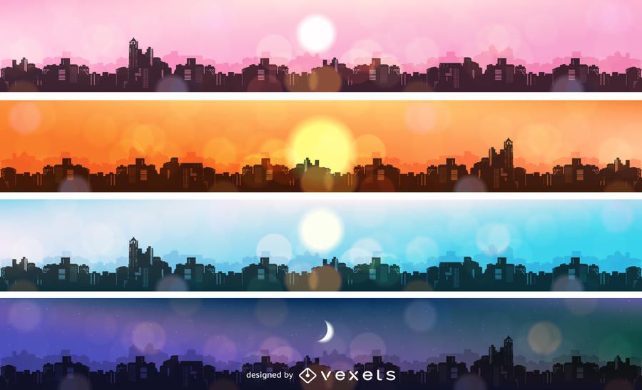 Morning to Night Cityscape Banner Pack Morning to Night Cityscape Banner Pack