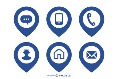 Simplistic Web Icon Pack mit Standortzeiger