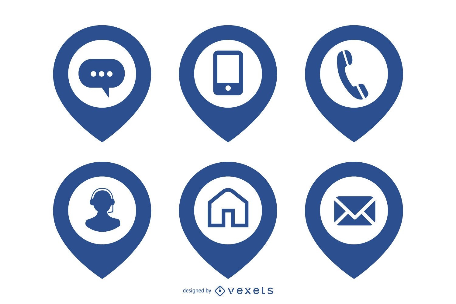 Pacote de ícones da Web simplista com ponteiro de localização