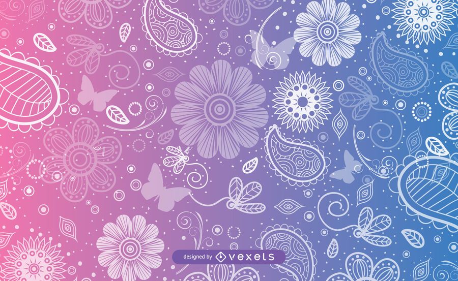 Decorative Swirls & Butterflies Pattern Decorative Swirls & Butterflies Pattern