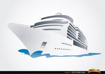 Crucero de dibujos animados viajando por el mar