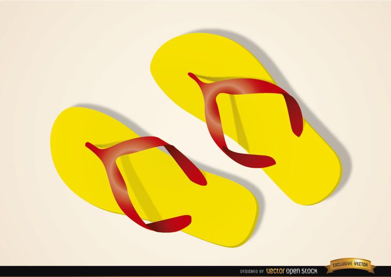 Beach sandals on the sand Beach sandals on the sand