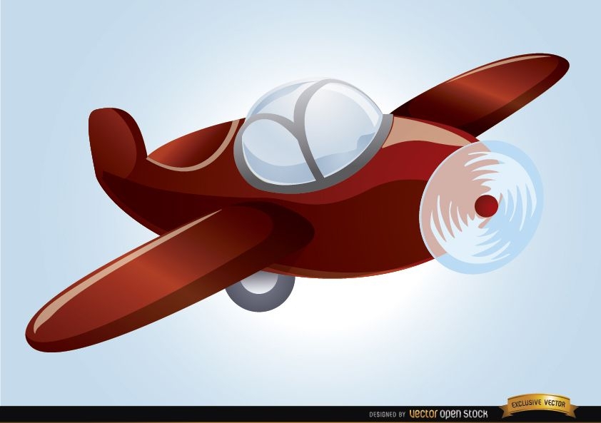 Avião de brinquedo de desenho animado voando