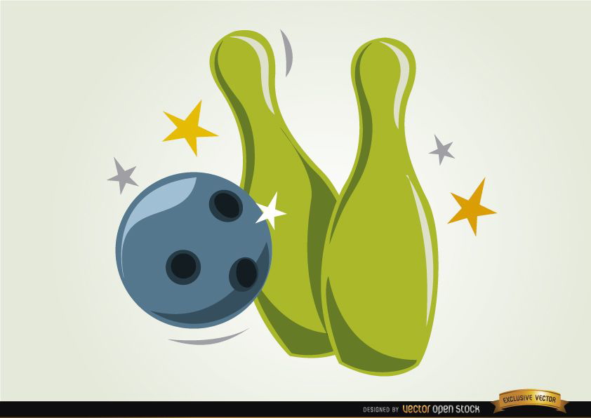 Cartoon Bowling strike