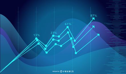 Blue Tech Fluorescent Financial Chart Hintergrund