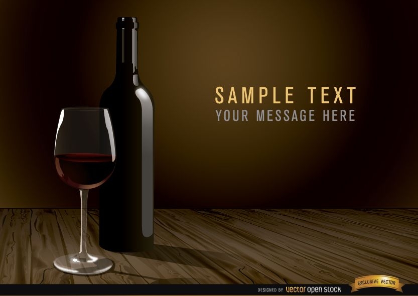 Wine bottle and glass background