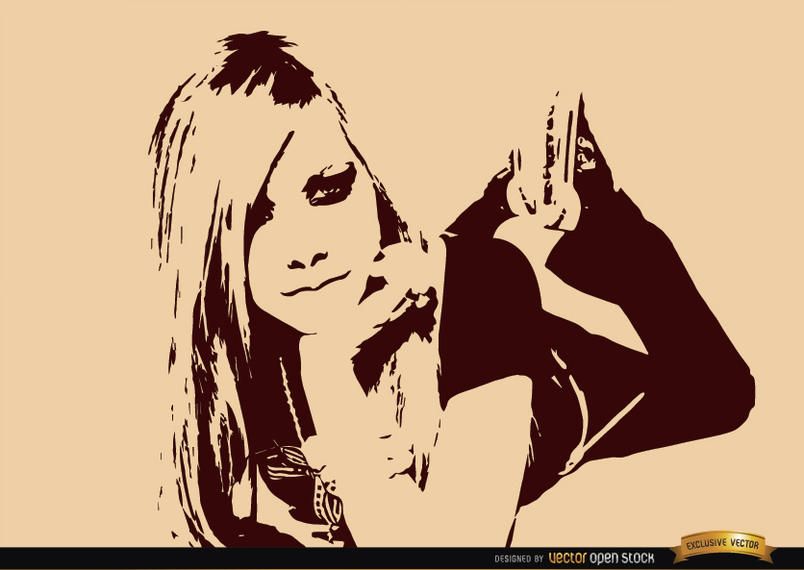 Avril Lavigne desenho papel de parede Avril Lavigne desenho papel de parede