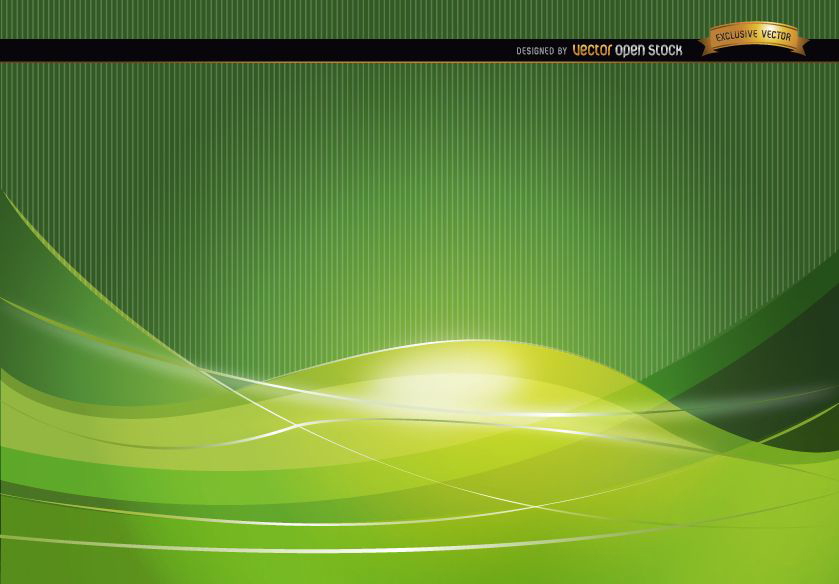 Green wavy abstract background