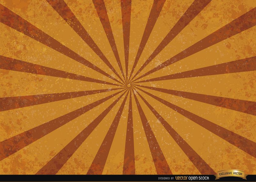 Orange red radial stripes grunge background