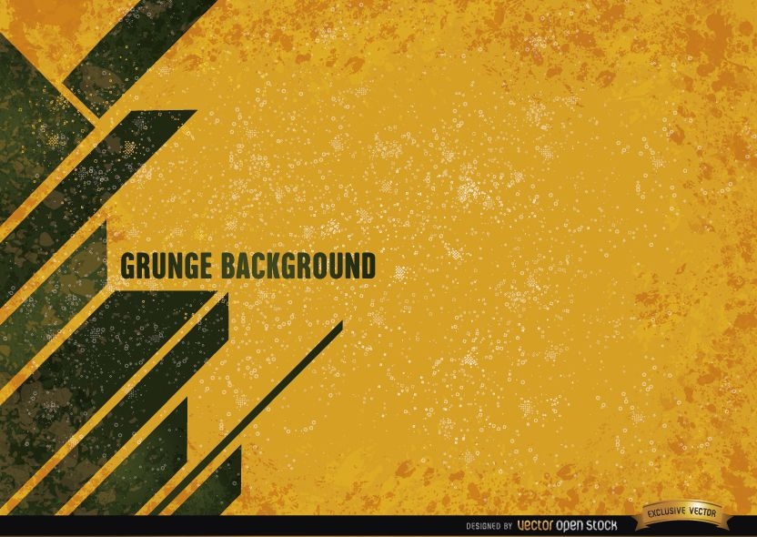 Yellow grunge background with modern stripes