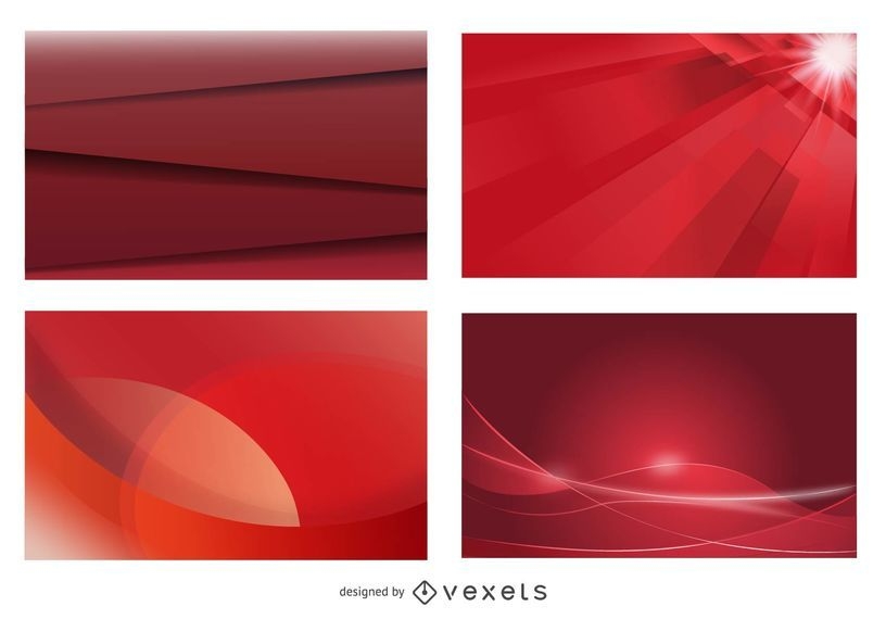 Glowing Red Business Card Background Set - Vector Download
