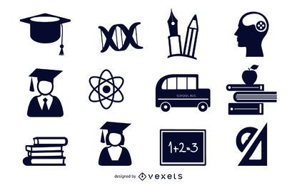 Black & White Educational icons Pack Black & White Educational icons Pack