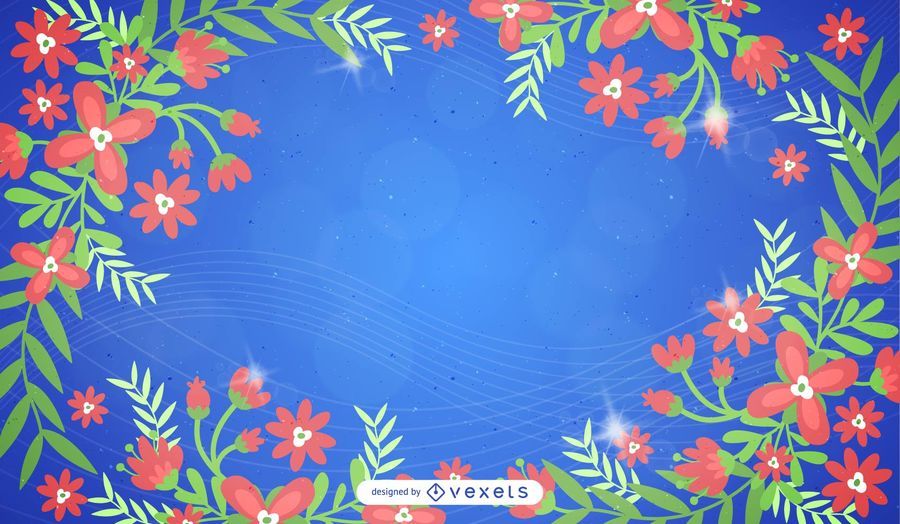 Swirling Floral Frame over Blue Light Background Swirling Floral Frame over Blue Light Background