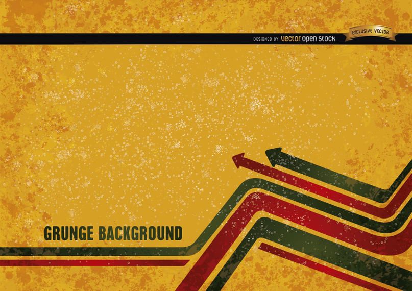 Yellow grunge background with modern arrows Yellow grunge background with modern arrows