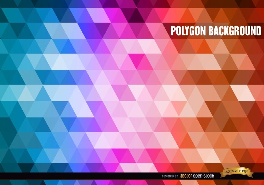 Polígono gradiente de cores de fundo