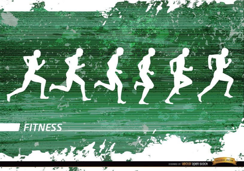 Jogging silhouettes grunge background Jogging silhouettes grunge background