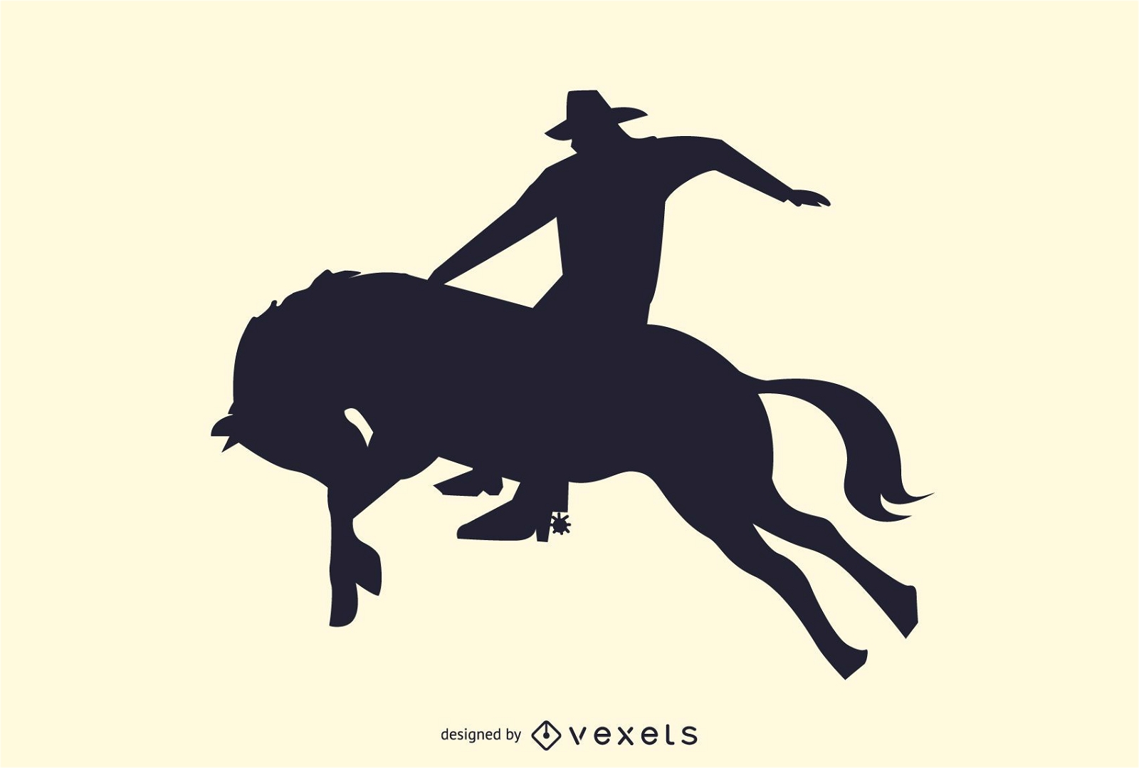 Silhouette Cowboy auf dem Rücken eines Pferdes