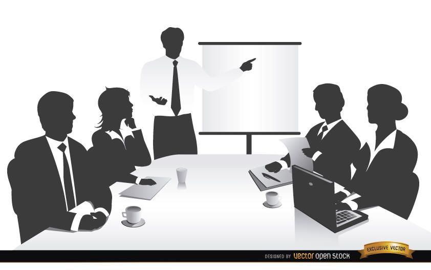 Business meeting people silhouettes Business meeting people silhouettes